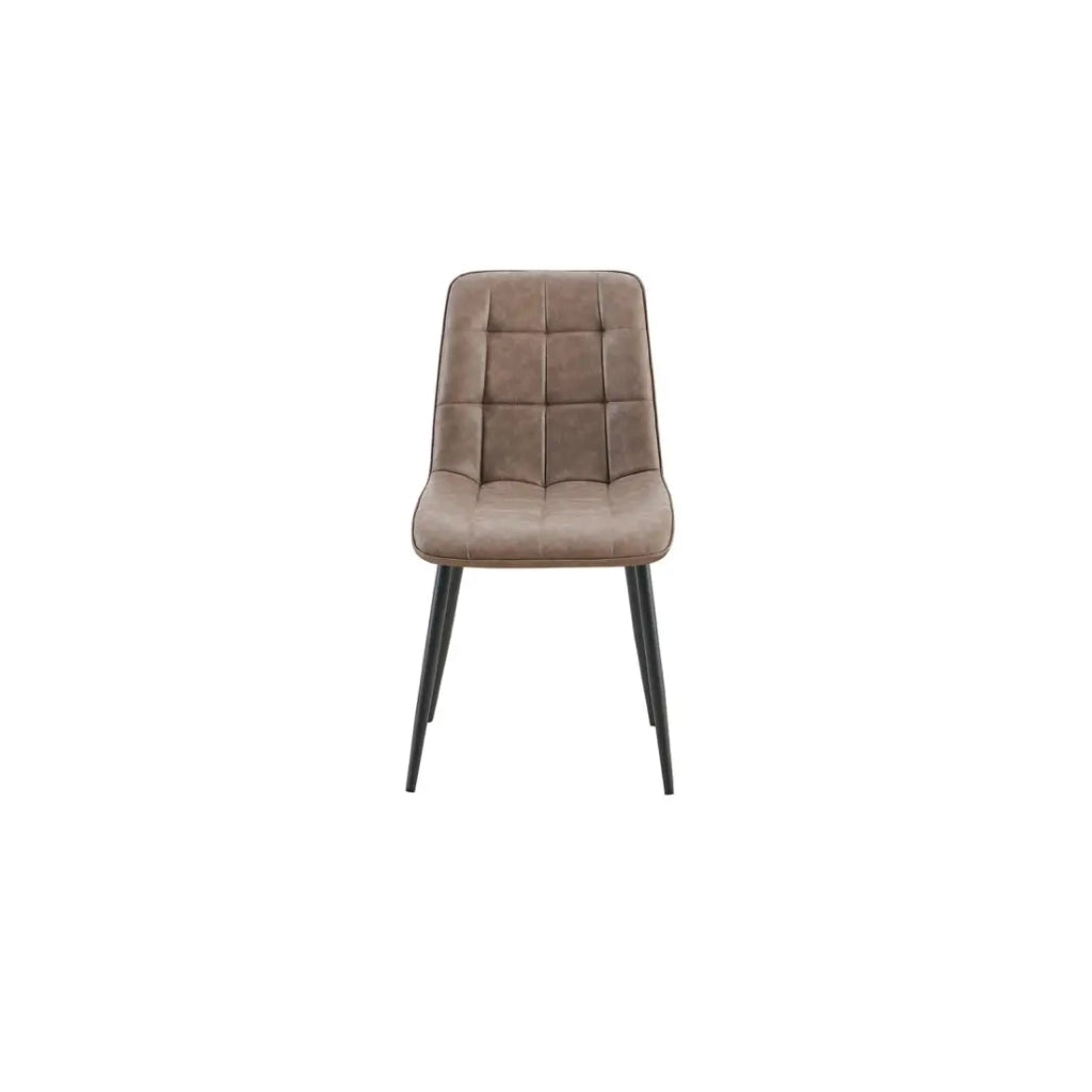 Set di 4 sedie MIREA - Marrone - Gambe in metallo - Design senza tempo - Rivestimento in PU facile da mantenere