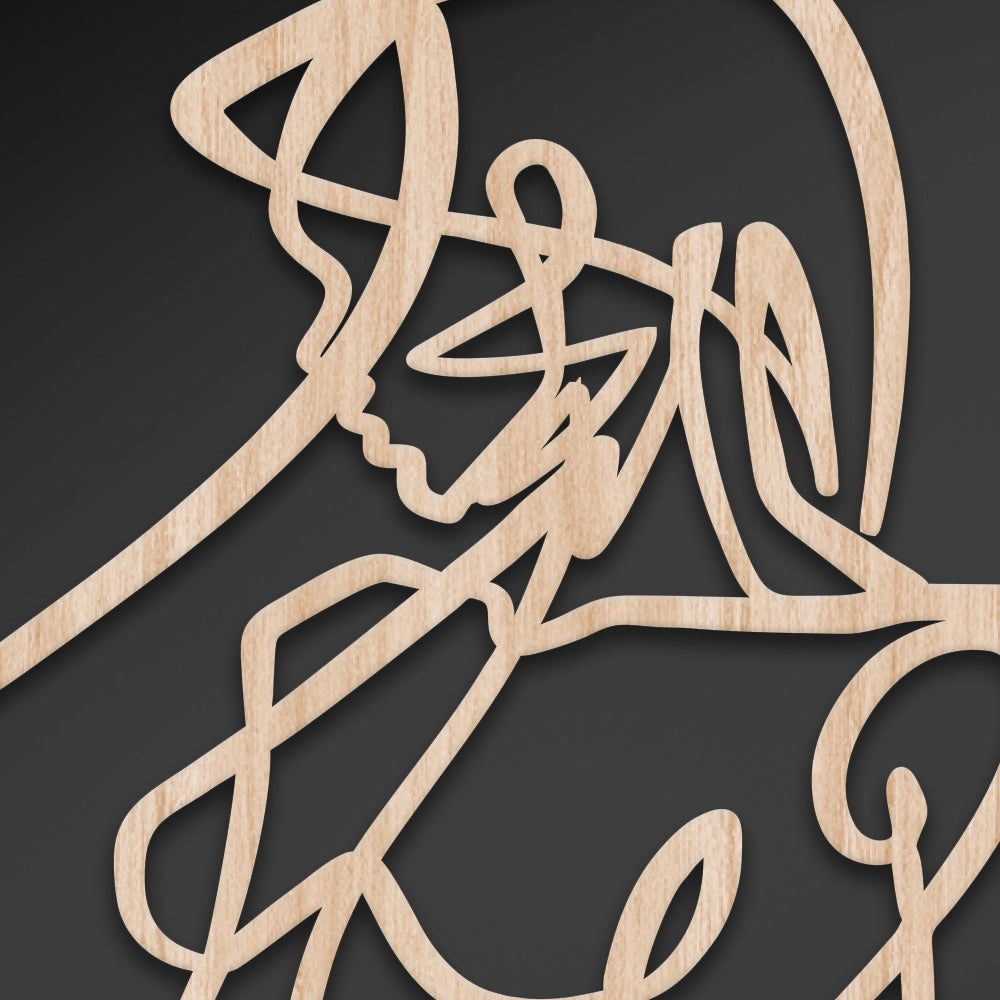 WOMAN LINES - Quadro arredo LASERCUT composito Legno e PVC Misura: 60x60 cm