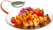 Servizio da servire in acciaio inossidabile - servizio da tavola indiano - servizio da dessert e snack - piatto per fritture - piatto per dips - piatti per snack - piatti per fritture - piatto per dips in rame con superficie in acciaio inossidabile.