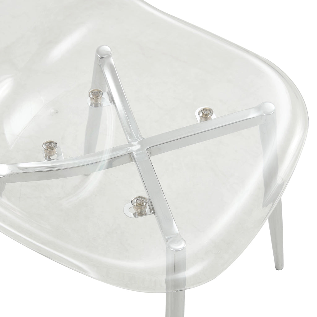 Set tavolo e sedie con 1 tavolo rotondo e 4 sedie in vetro temperato; plastica e metallo argento trasparente