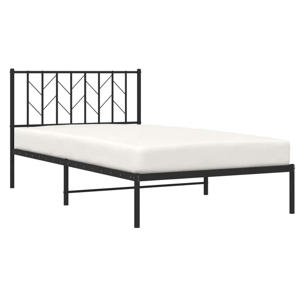 Giroletto con Testiera-Struttura Letto con testiera in Metallo Nero 107x203 cm 303984