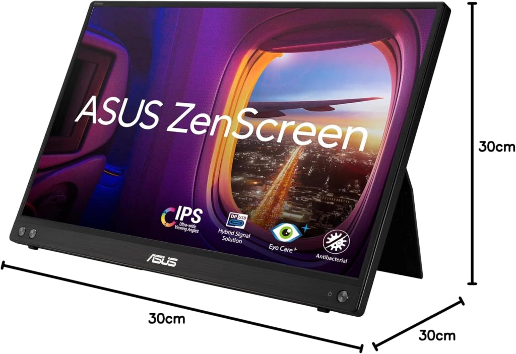 ZenScreen Monitor Portatile 15.6” 1080P FHD (MB16ACV) - Monitor da viaggio IPS USB-C e USB 3.0, Trattamento Antibatterico, Cavalletto Integrato, Monitor per Laptop e Macbook