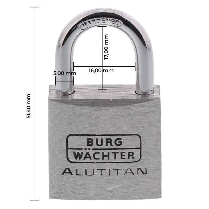 Set di 2 lucchetti - BURG WACHTER - DUO 770 30 SB - Alutitan 30 mm, doppia chiusura, antipicking