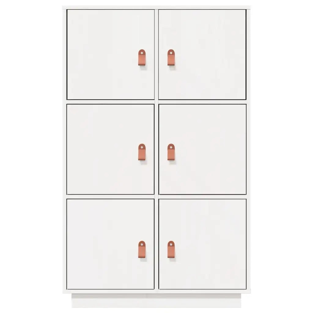 Credenza Bianca 67x40x108,5 cm in Legno Massello di Pino 820173