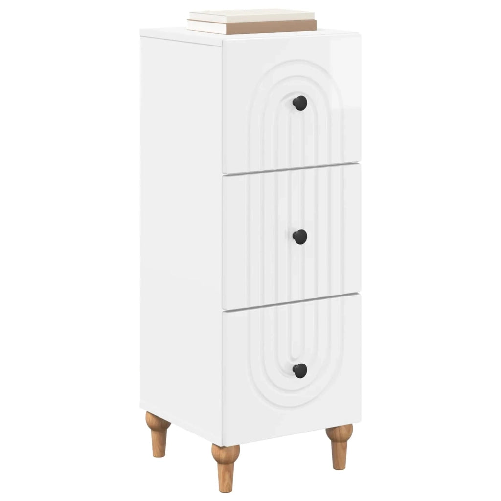 Mobile con Cassetti Bianco Lucido 33 x 34,5 x 90 cm