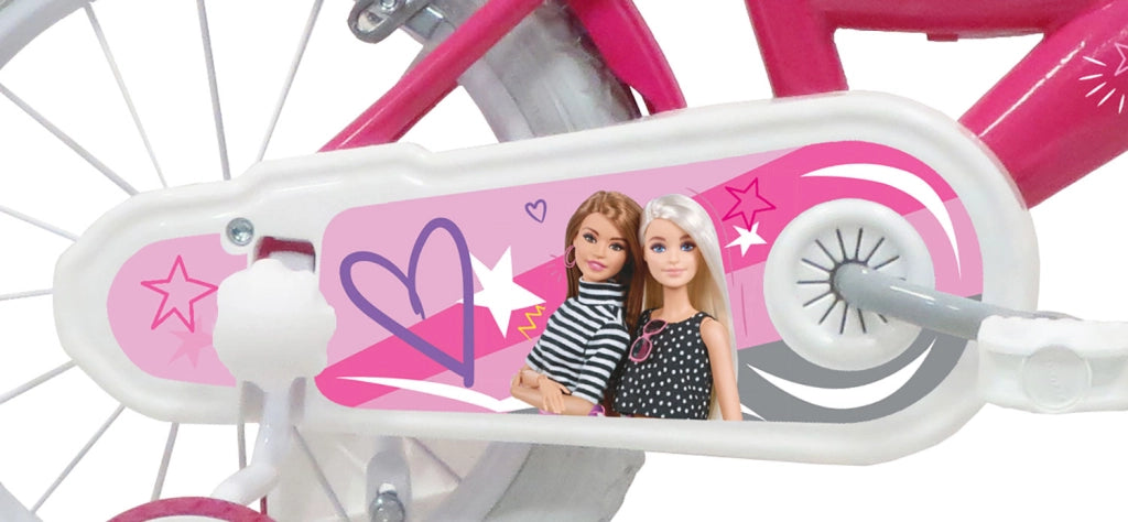 Bicicletta per Bambine 12" Barbie Freno Caliper e Stabilizzatori in Acciaio Hi-Ten Rosa