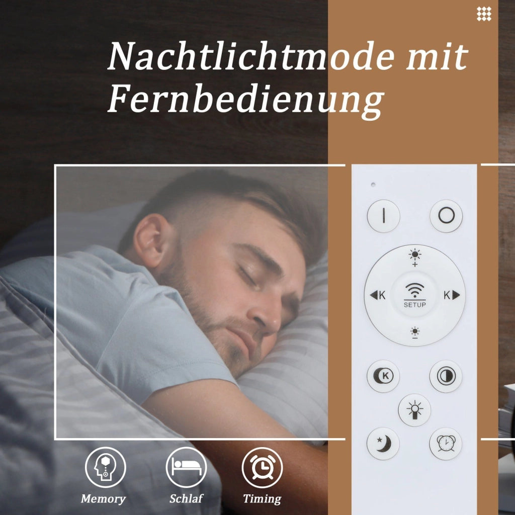 ZMH Lampada da soffitto LED Bianco 48W Quadrato  dimmerabile Classico con telecomando