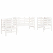 Set Salotto da Giardino 3 pz | Set di Mobili da Esterno Bianco in Legno Massello di Pino
