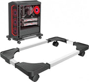 Sistema di supporto per CPU universale per pc - stazione di lavoro con supporto per CPU regolabile su 4 ruote - carrello per CPU portatile da tavolo - nero