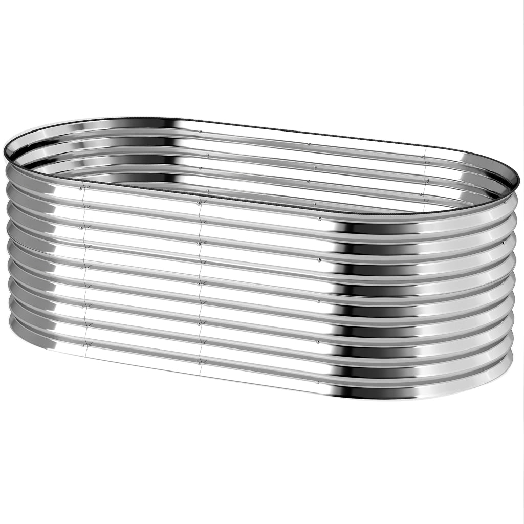 Vaso per piante in metallo con bordo di sicurezza ¨C zephmum ¨C grigio 160x80x56 cm