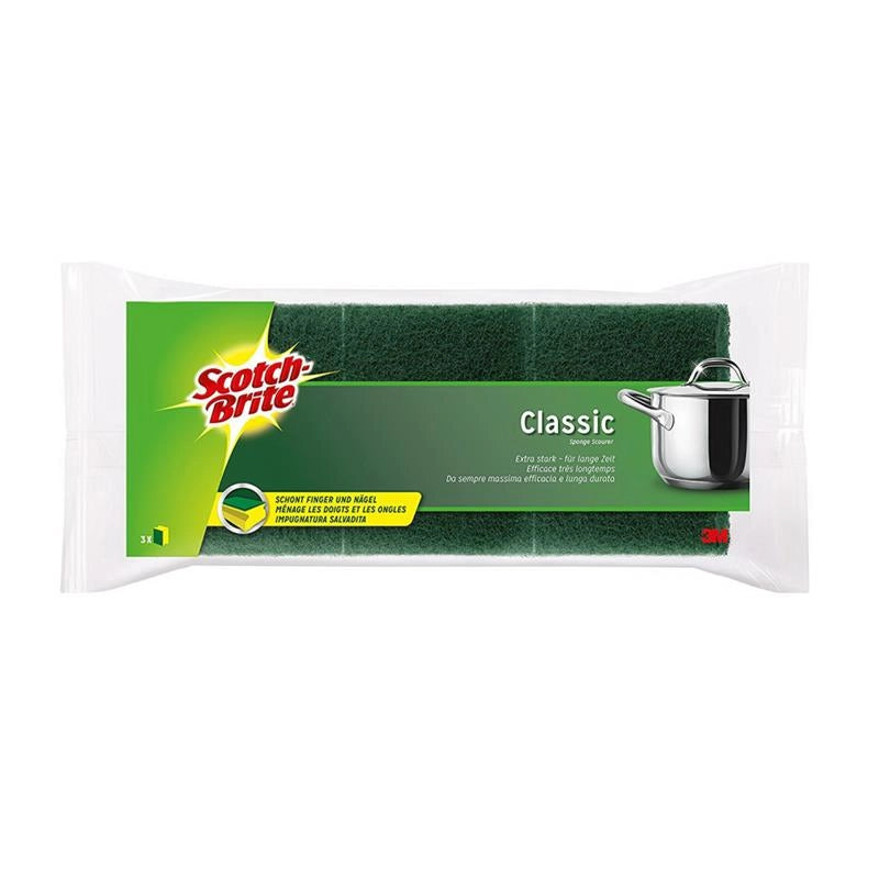 SCOTCH BRITE SPUGNA CON ABRASIVO E IMPUGNATURA SALVADITA 3PZ