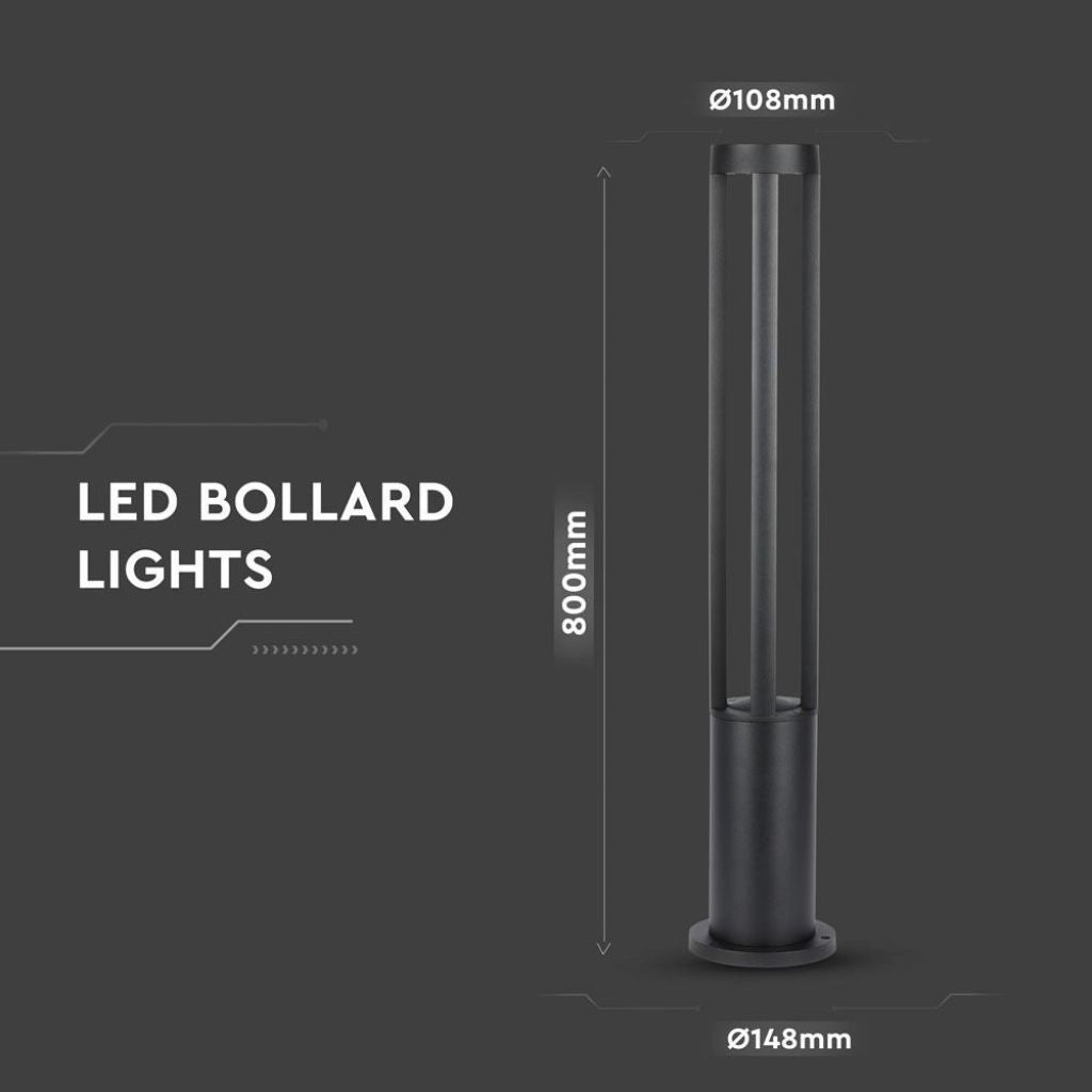Lampada LED da Giardino Fissaggio a Terra LED COB 10W Colore Nero h:80cm 4000K IP65