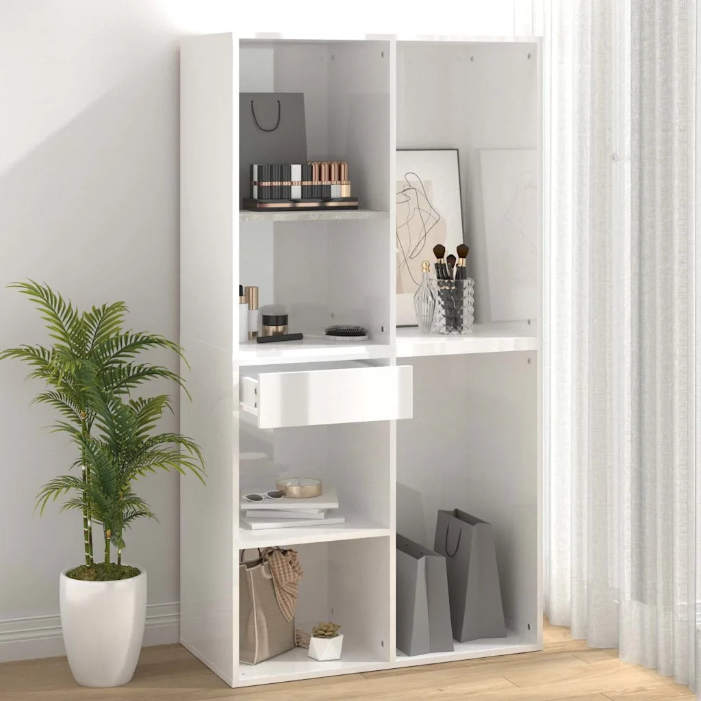 Armadietto per Cosmetici Bianco Lucido 80x40x75 cm in Legno CFW2083993