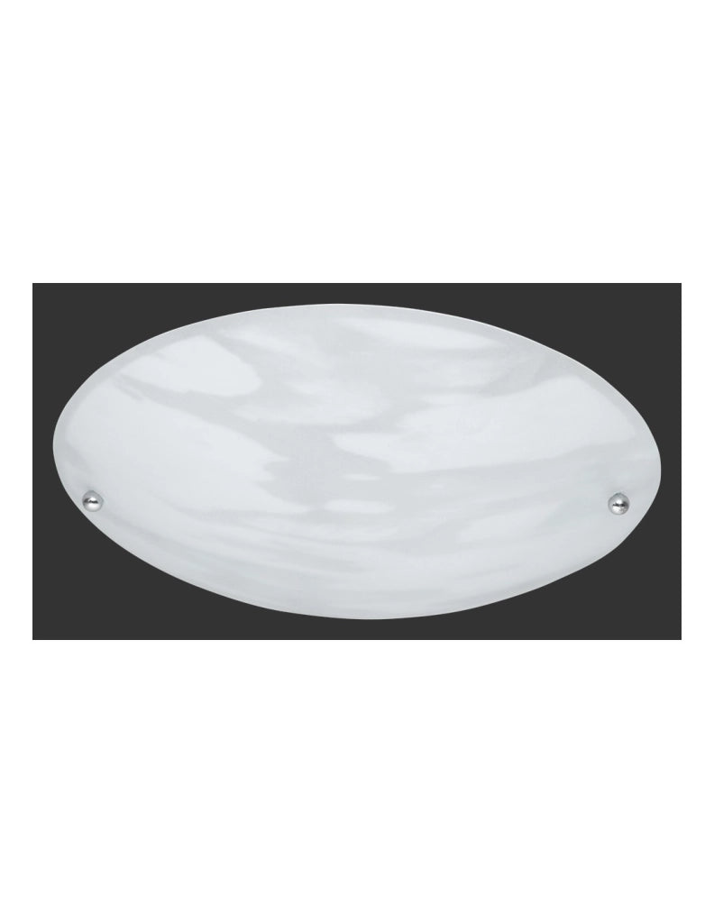 Plafoniera Ovale Lana Paralume Vetro Sabbiato Alabastro Trio Lighting