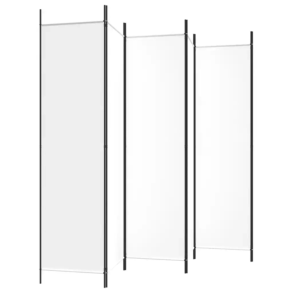 Divisorio a 6 Pannelli Bianco 300x200 cm Tessuto 350190