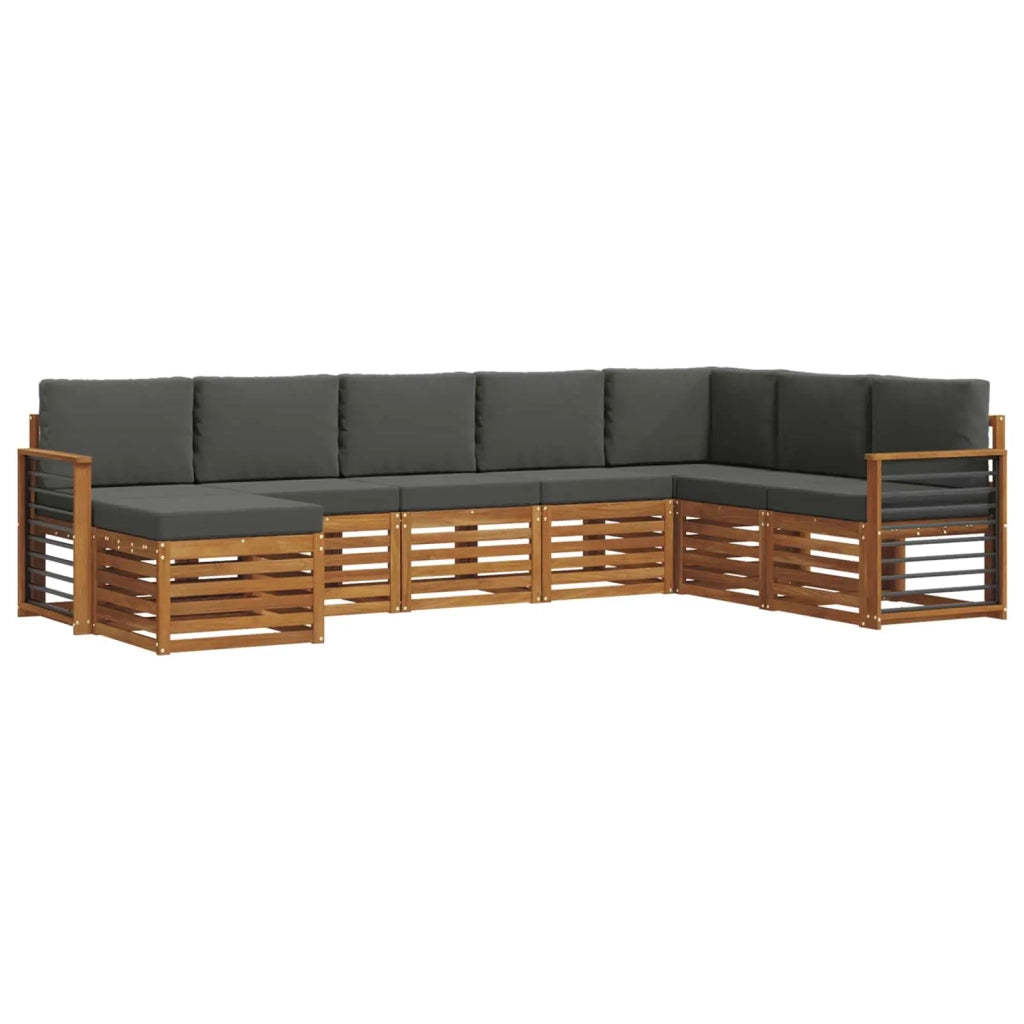 Set divano sezionale con cuscino 8 pcs Naturale e Antracite 3375302