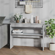 Tavolino Consolle-Tavolino da soggiorno-Tavolo Grigio Sonoma 102x30x80 cm Legno Multistrato