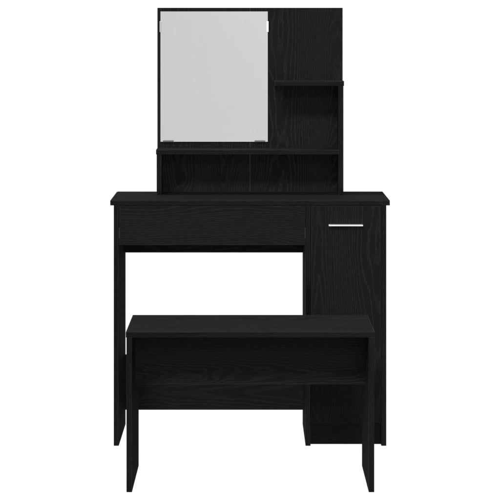 Set di Toeletta  Rovere Nero Legno Ingegnerizzato
