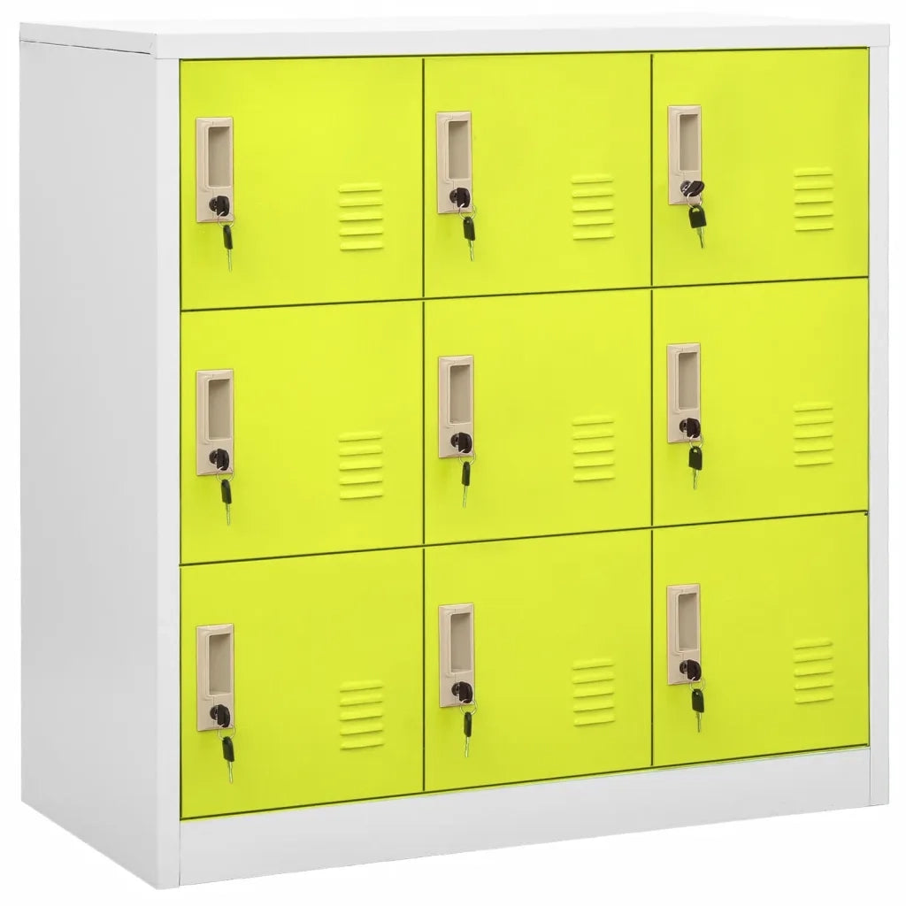 Armadietto moderno con 9 scomparti 90 x 45 x 92 cm acciaio grigio chiaro 02_0046930