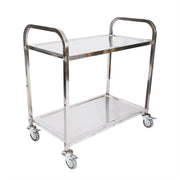 Carrello di servizio in acciaio raffinato con 2 ripiani fino a 150 kg carrello da cucina mobile acciaio inox 16_0002575