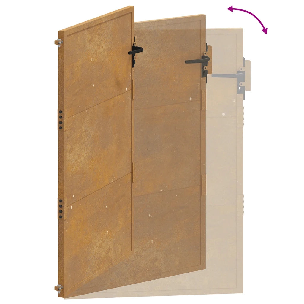 Cancello da giardino 100x125 cm in acciaio Corten 153204