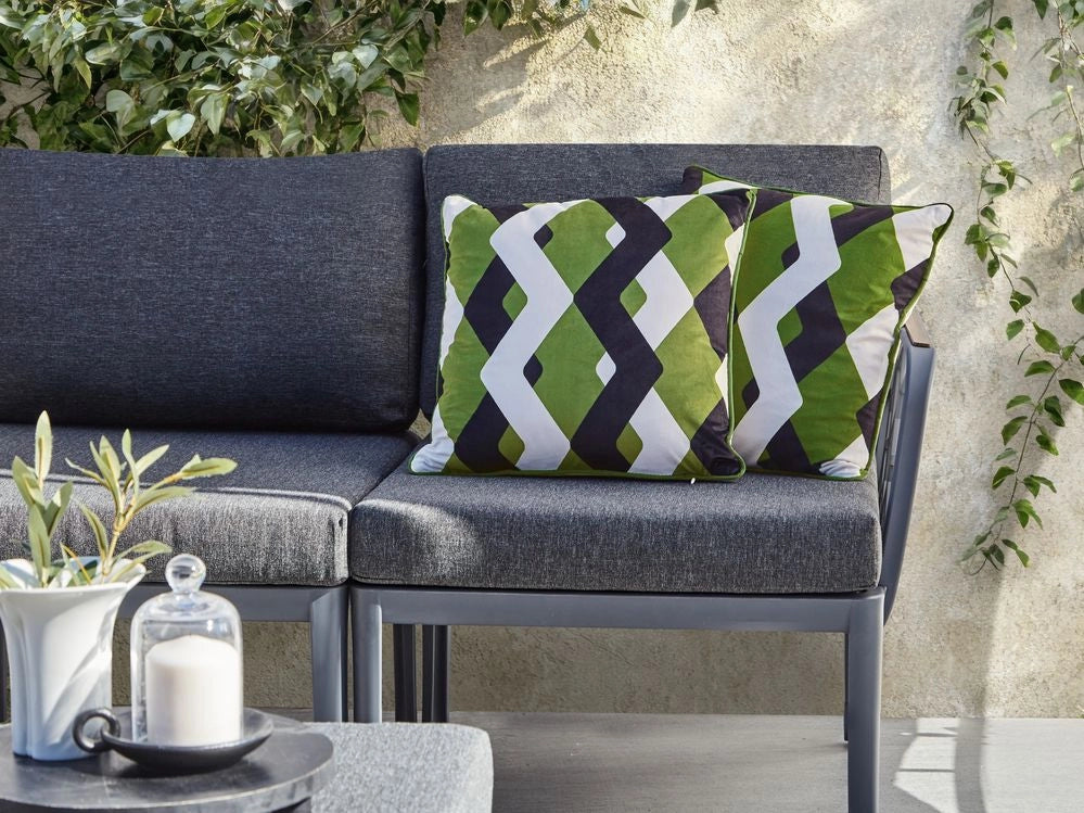 Set di 2 cuscini da esterno con Motivo geometrico Multicolore 45 x 45 cm Accessori da giardino
