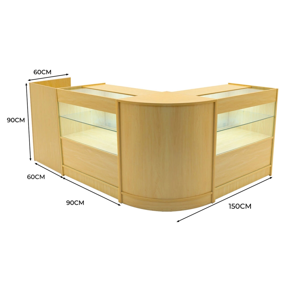 Set Banconi Negozi Acero Phoenix LED C900 CM60 TB60 con Serrature e Vetrina