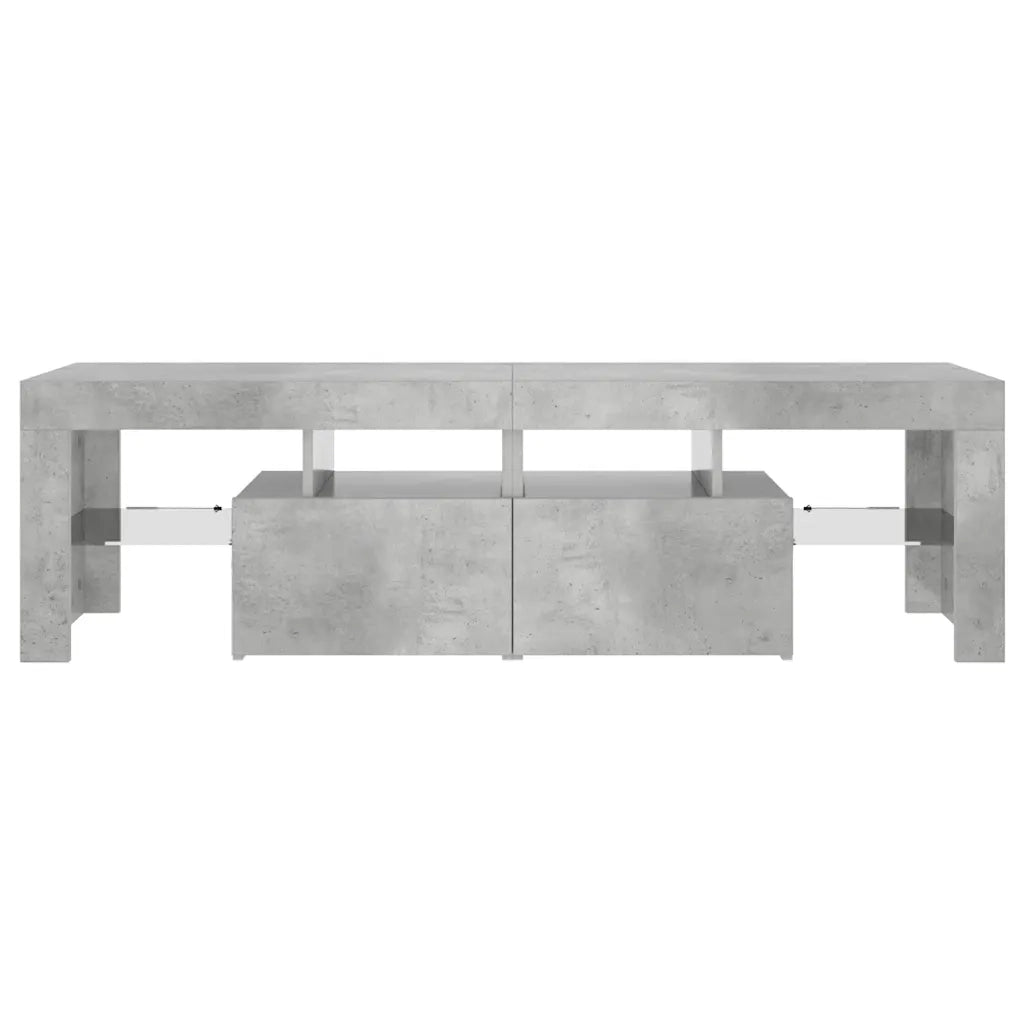 Mobile Porta TV con Luci LED-Credenza TV Grigio Cemento 140x36,5x40 cm