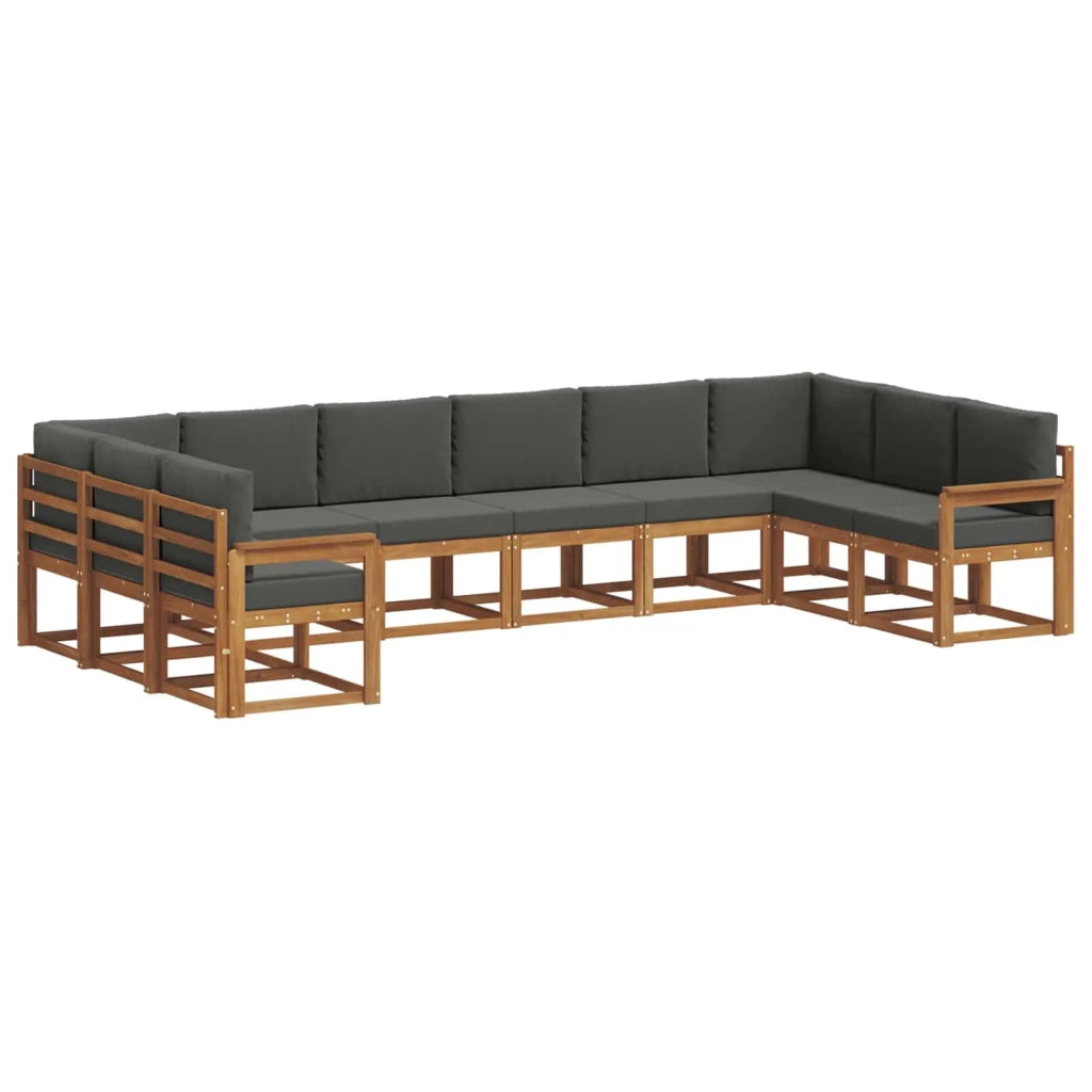 Set di divani da esterno 10 pcs Naturale e Antracite 3367045