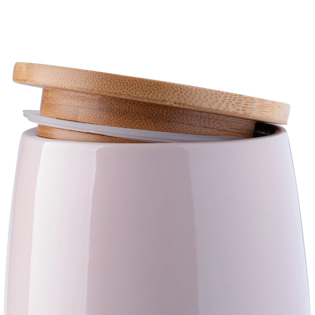 Scatola organizer per dischetti di cotone KADAX, in ceramica rosa