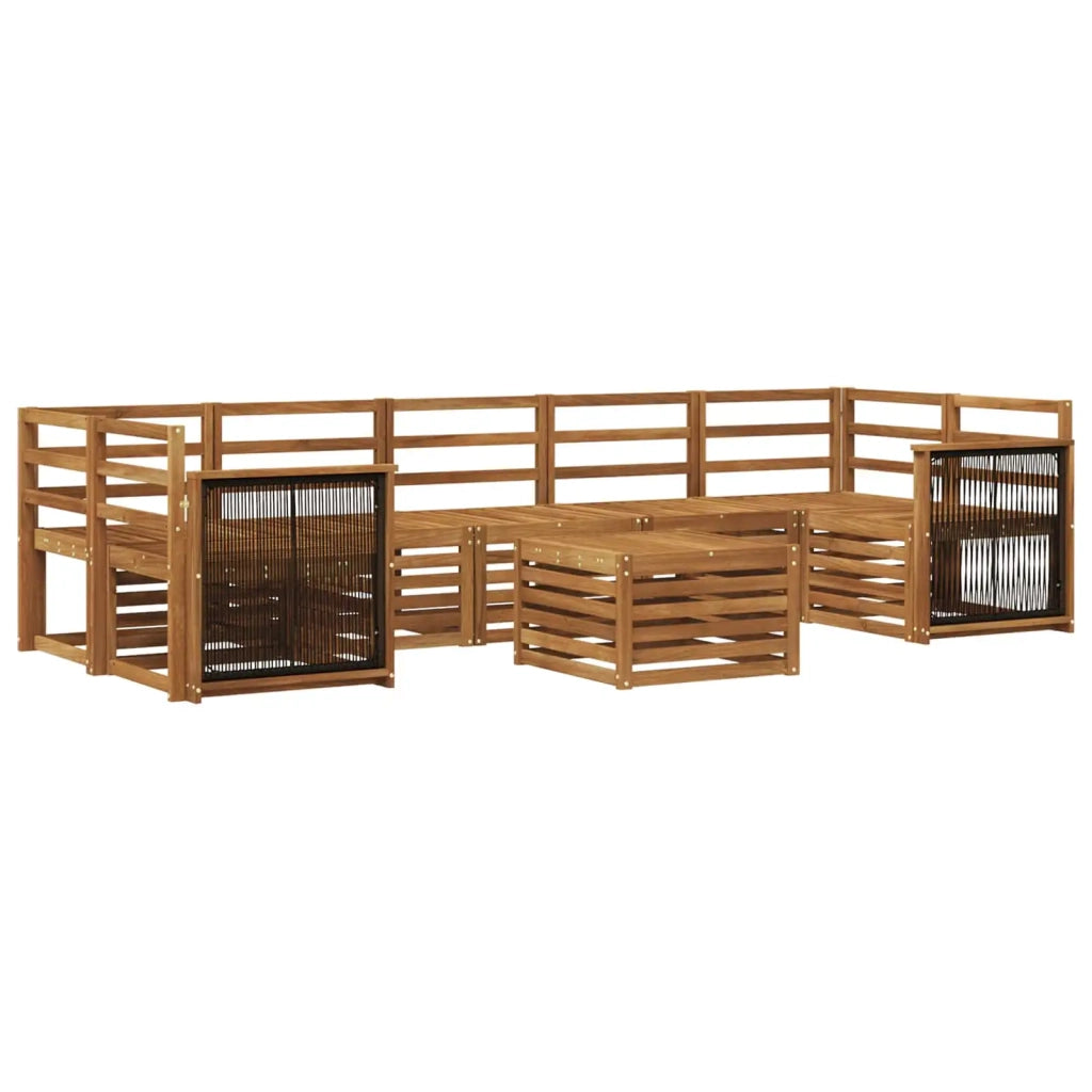 Set di divani da esterno 8 pz Naturale Legno di Acacia Massello 3384140