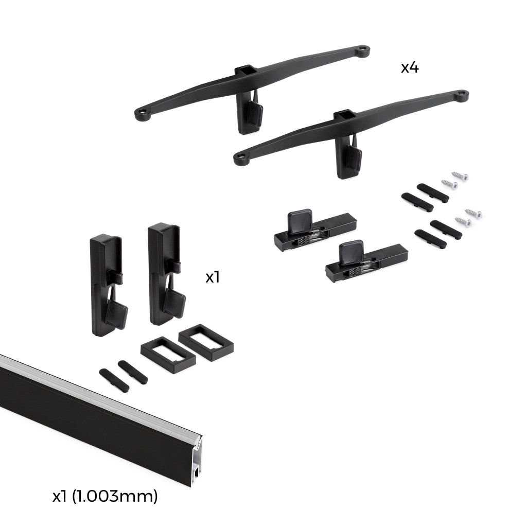 Kit Supporti per Mensole e Appendiabiti in Legno e Alluminio Emuca Zero Nero
