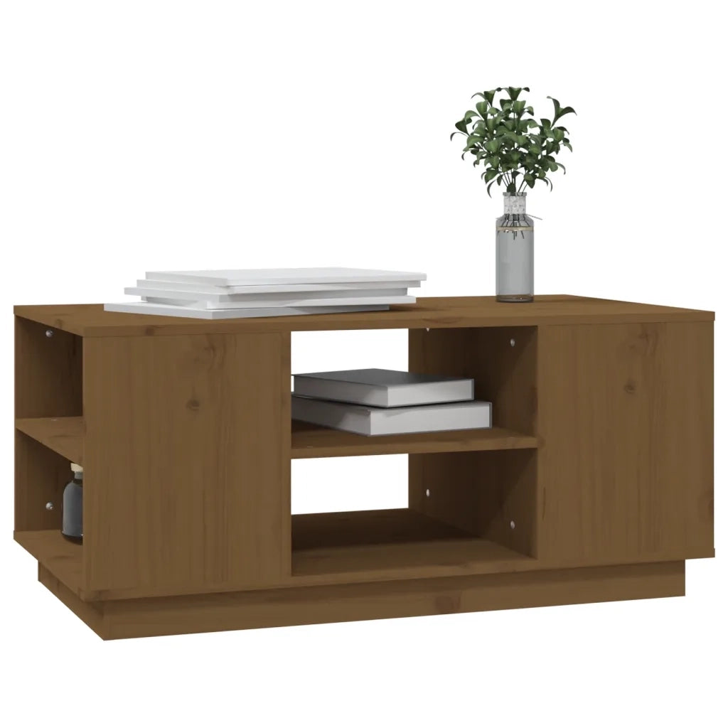 Tavolino da Salotto ambra 90x49x40,5 cm Legno Massello di Pino 814402