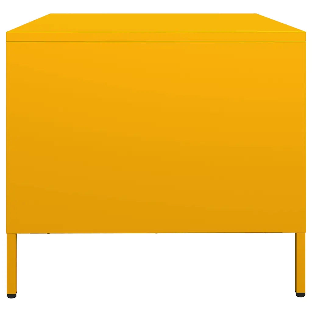 Tavolino Giallo Senape 68,5x50x43,5cm Acciaio Laminato a Freddo