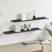 Mensola sospesa 2 pcs Nero 100 x 18 x 2,5 cm Acciaio 8004044