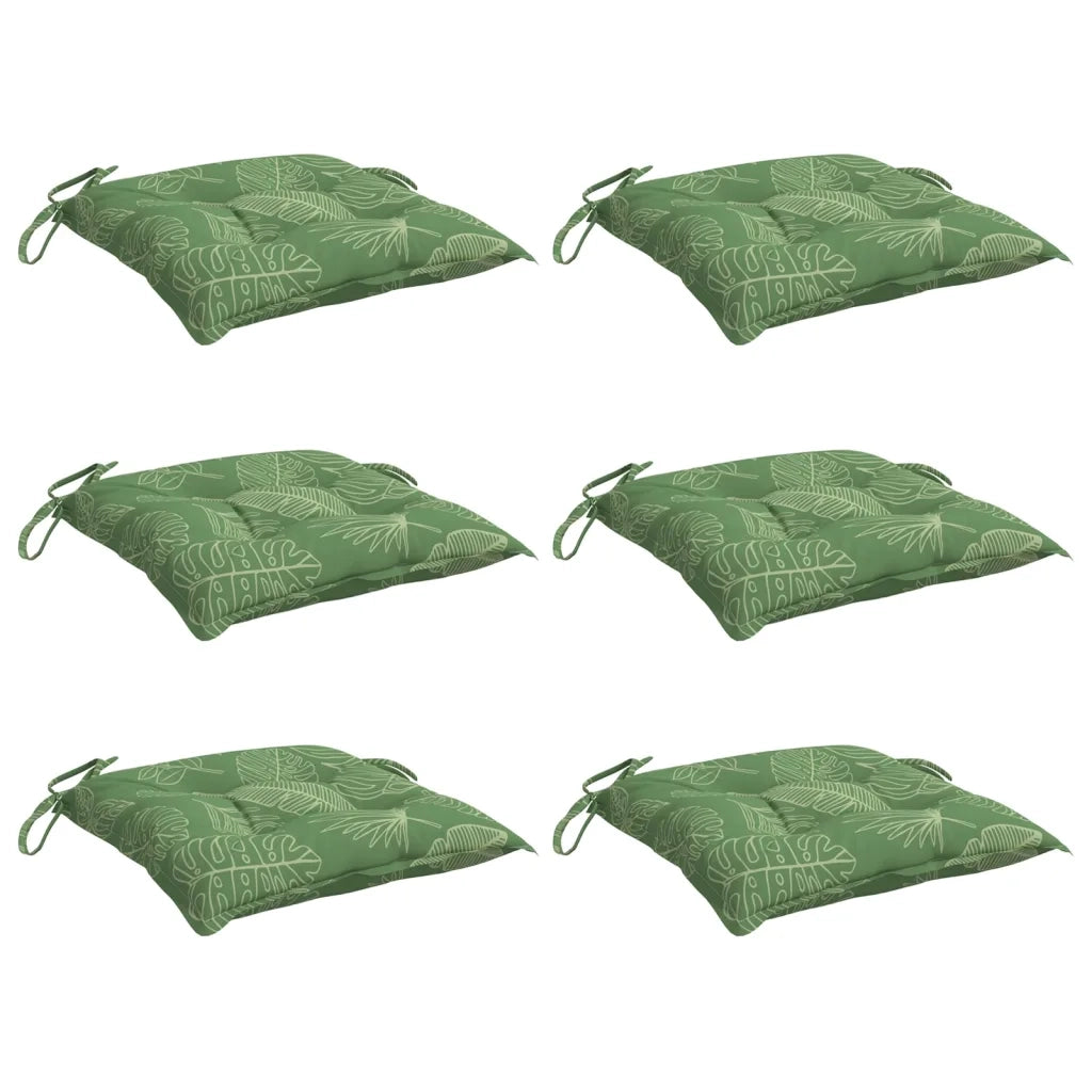 Cuscini per Sedia 6 pz | Cuscini per sedie Motivo a Foglie 50x50x7 cm Tessuto