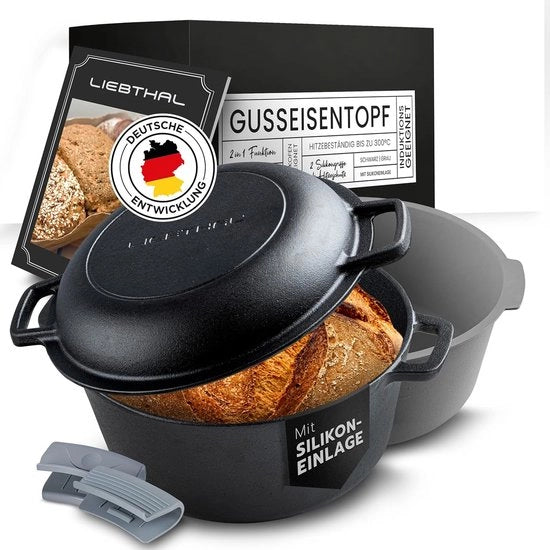 Pentola in Acciaio Fuso per Cucina - Robusta e Versatile - 4,6 L - Realizzata in Acciaio Fuso