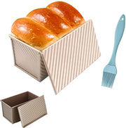 Forma da pane piccola - Forma da pane con coperchio - Forma per pane/crostata - Set di pennelli in silicone inclusi - Facile da trasportare - Progettata per risparmiare spazio