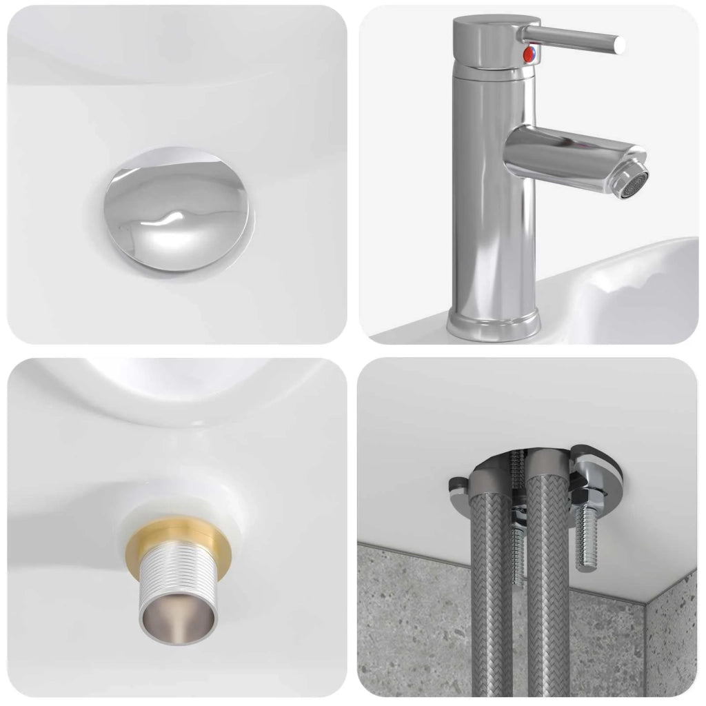 Set di mobili per il bagno 2 pz Grigio Cemento 3404057