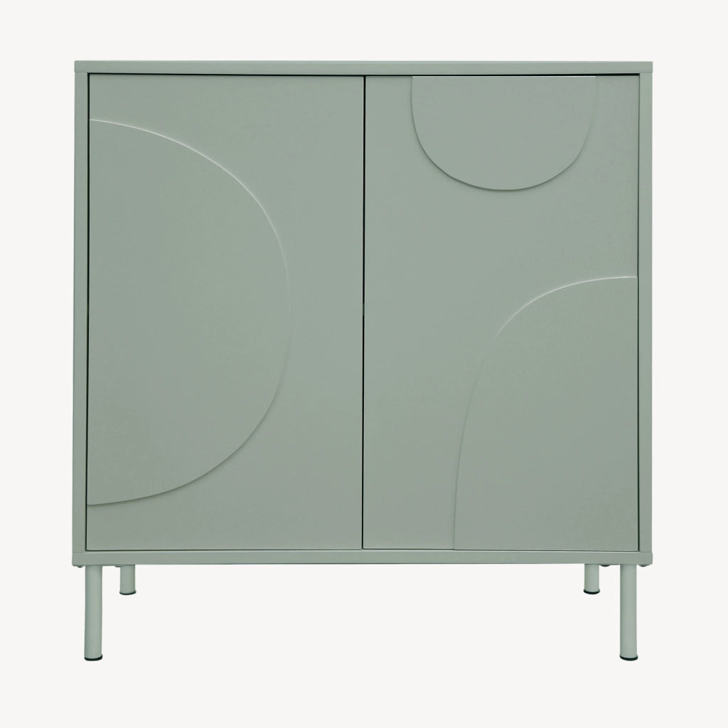 Credenza Holea Comò a 2 Ante 75 x 70 x 34 cm - Verde Salvia [en.casa]