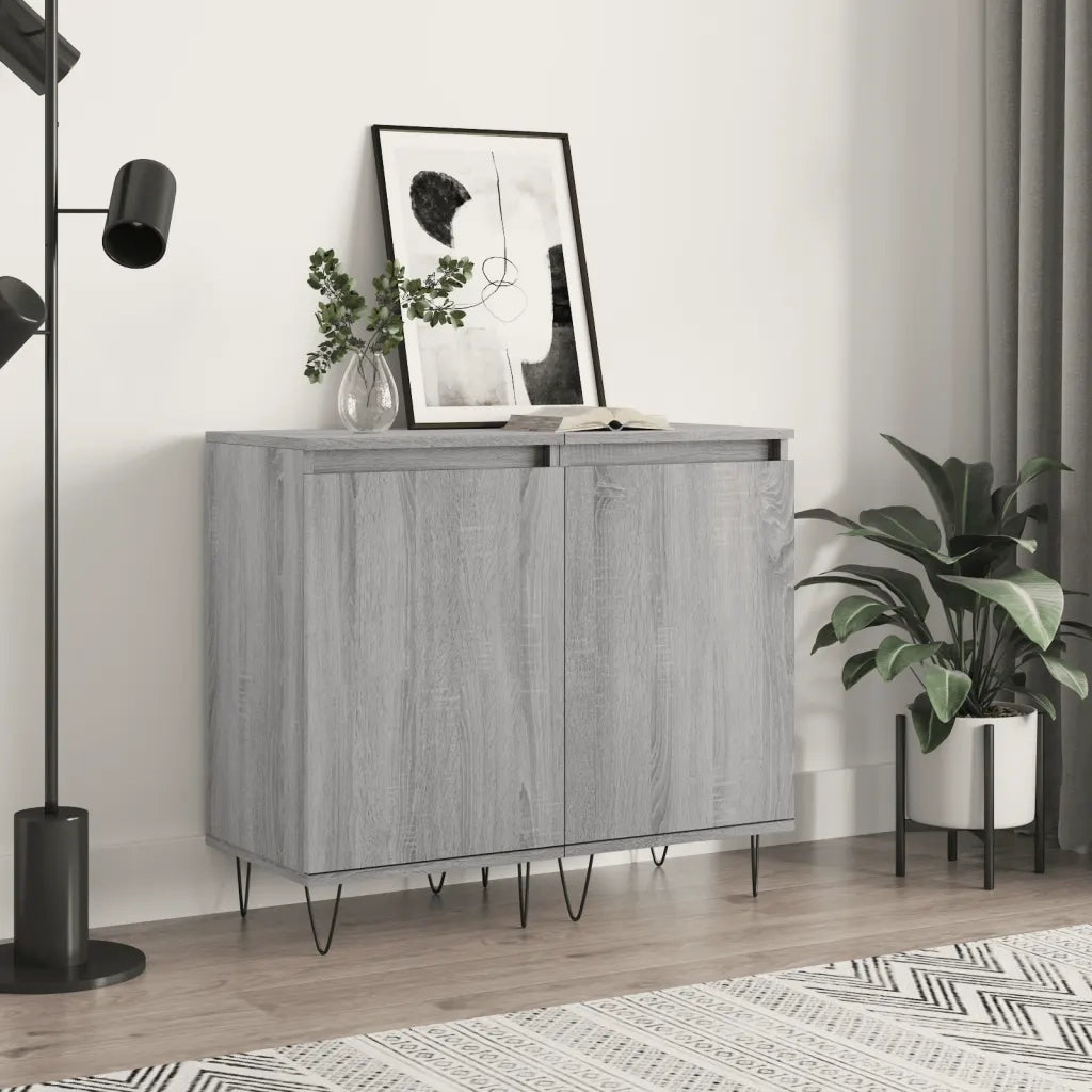 Credenze 2 pz | Madia | Buffet da pranzo | Armadio da pranzo Grigio Sonoma 40x35x70 cm in Legno Multistrato