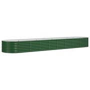 Fioriere | Cassetta per fiori | Letto Giardino Acciaio Zincato 368x80x36 cm Verde
