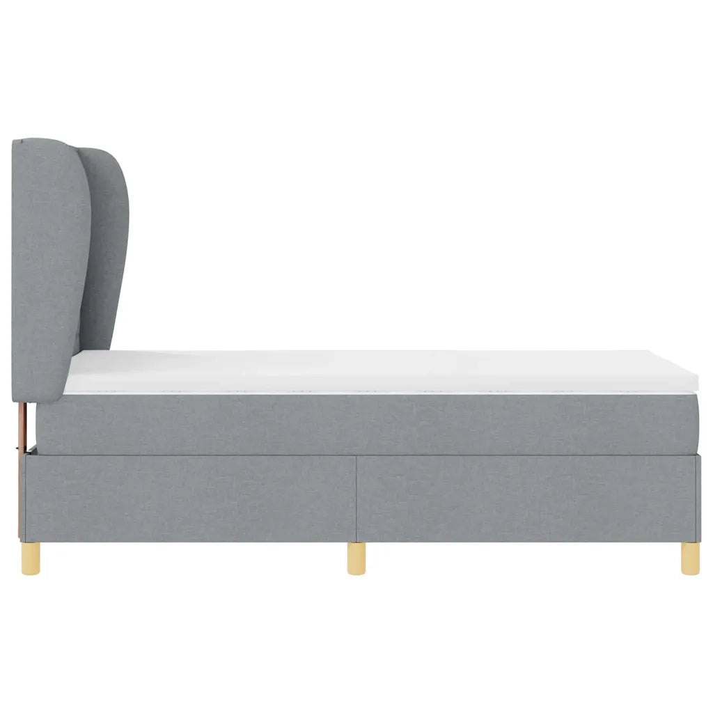 Letto a molle con materasso Grigio chiaro 200 x 90 cm Tessuto 3340669