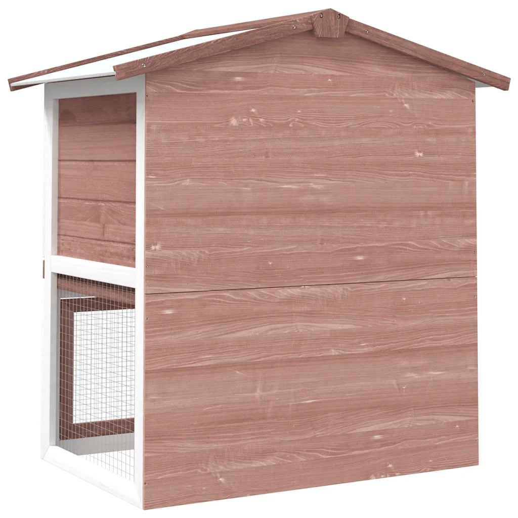 Conigliera per Esterni con 3 Porte Marrone in Legno CFW7443030