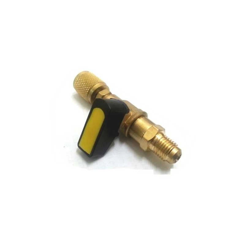 RUBINETTO VALVOLA SFERA TUBO CARICA FREON DA 5/16 M/F R410A - UNIVERSALE