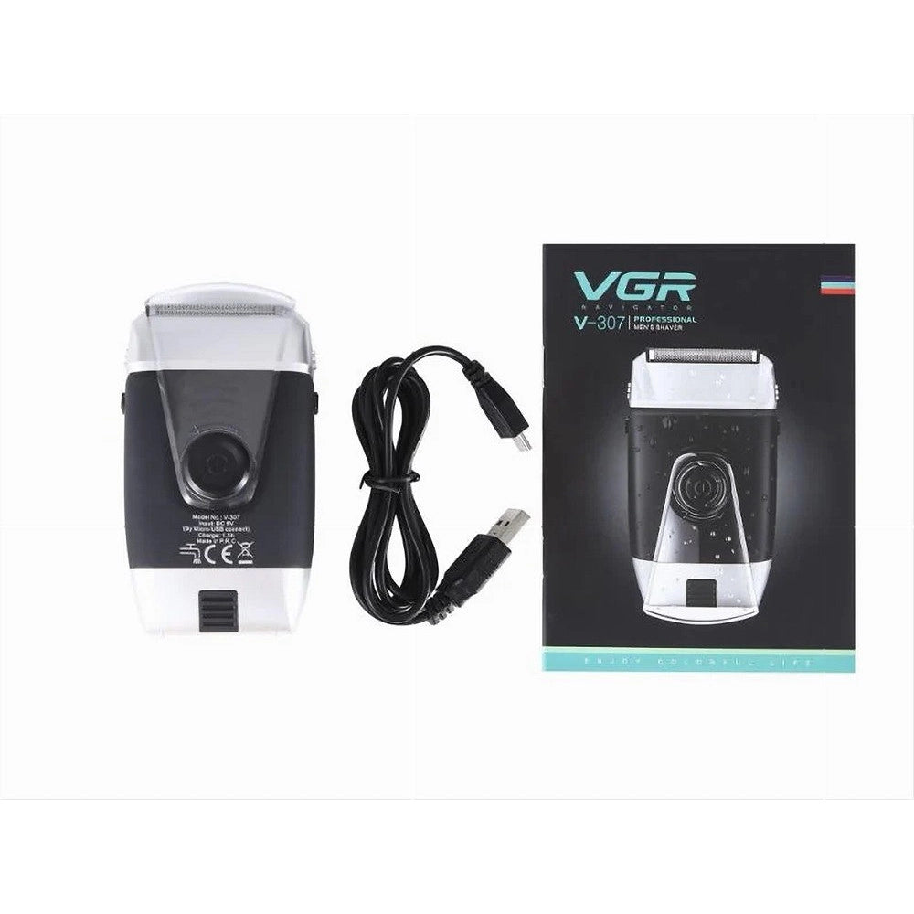 Trade Shop - Rasoio Elettrico Usb 5 W Professionale Uomo Ricaricabile Ipx5 Impermeabile V-307 -
