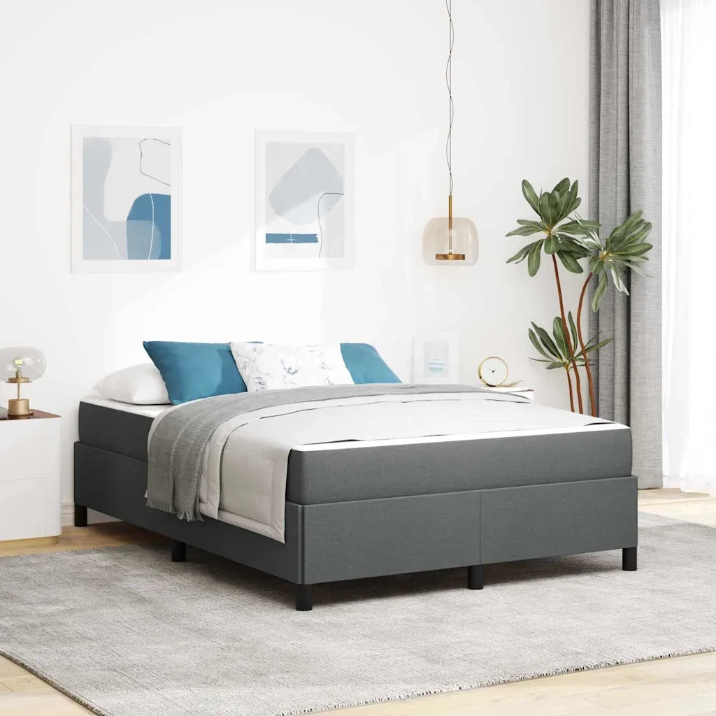 vidaXL Letto a molle Grigio scuro e Nero 140 x 190 cm