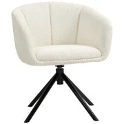 Poltrona, Sedia Imbottita con Seduta Confortevole, Girevole, Rivestimento Accogliente, Fino a 120 kg, Bianco Crema