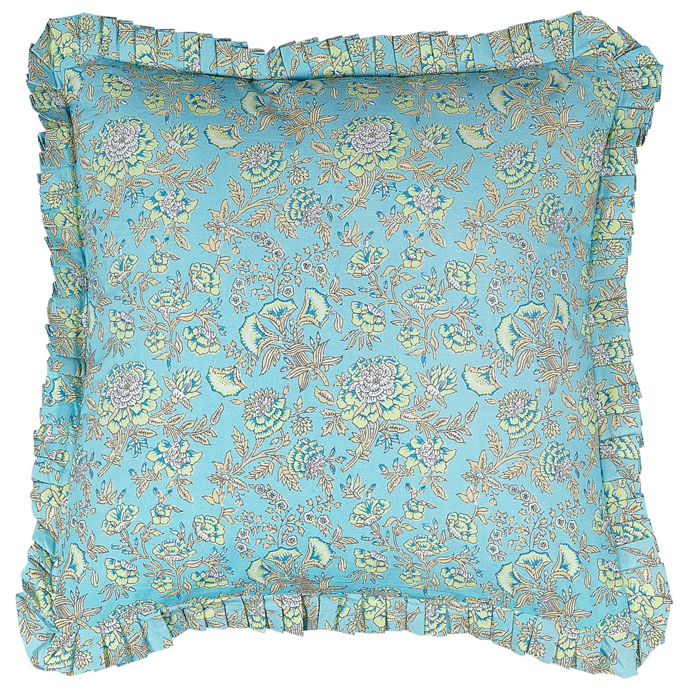Cuscino decorativo cotone motivo floreale 45 x 45 cm fodera rimovibile cerniera accessori decorativi