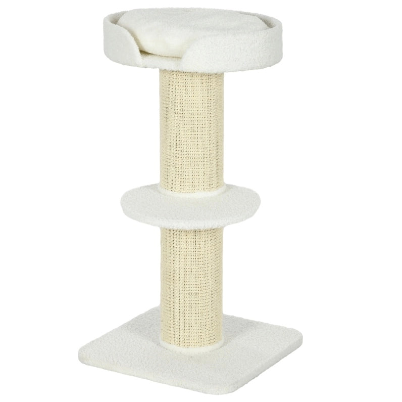 Tiragraffi per gatti 91 cm con piattaforme e cuscino crema